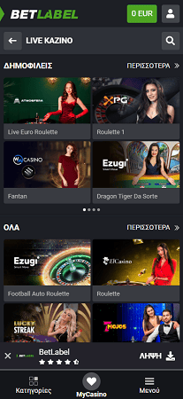 Betlabel Live Καζίνο Ζωντανά παιχνίδια στο Betlabel Καζίνο